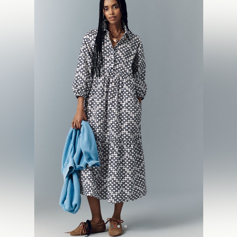 Maeve Bettina Tiered Shirt Dress